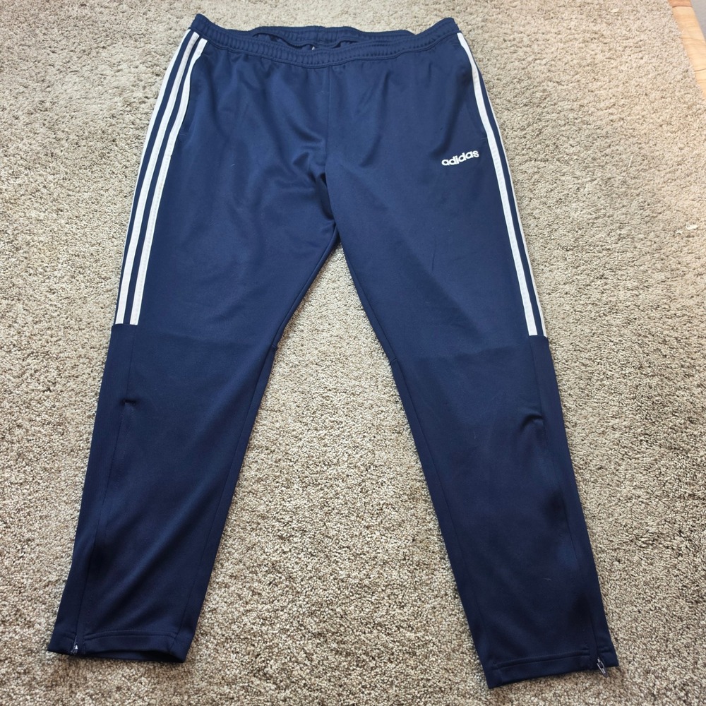 Adidas Tiro Aeroready Track Pants Mens 2XL Navy Blue White Stripe Jogger Pants